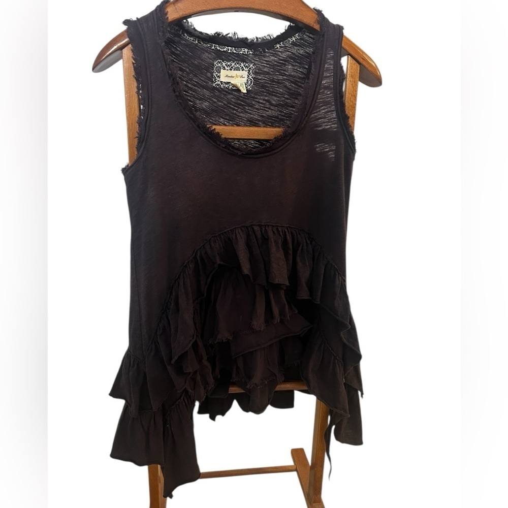Meadow Rue Ruffle Tank Top – Black – Women’s size Small - Picture 1 of 3